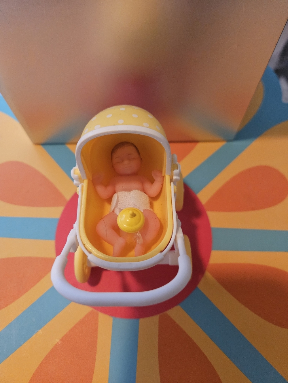 Zuru Mini Baby Doll in Yellow Polka-Dot Stroller